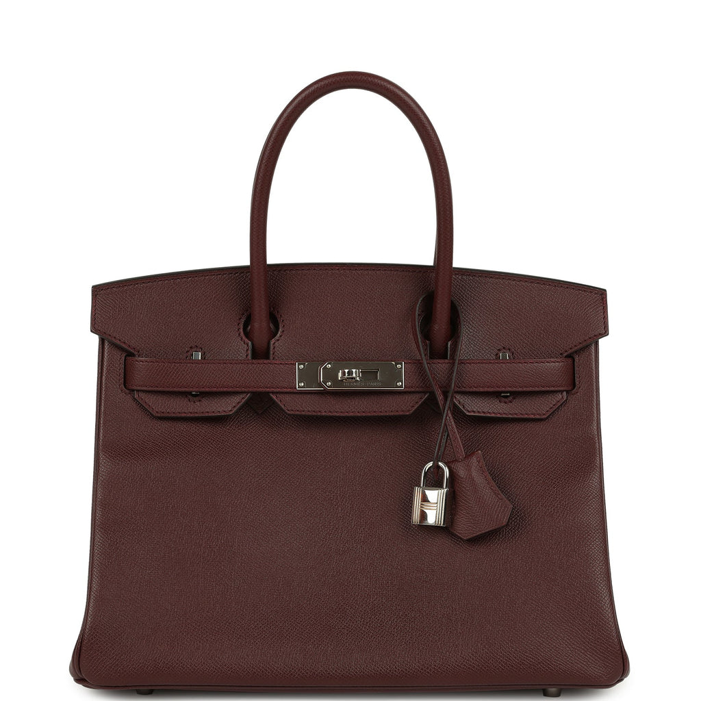 Birkin 30 Bordeaux Epsom Palladium Hardware Bag