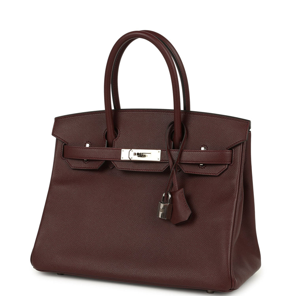 Birkin 30 Bordeaux Epsom Palladium Hardware Bag