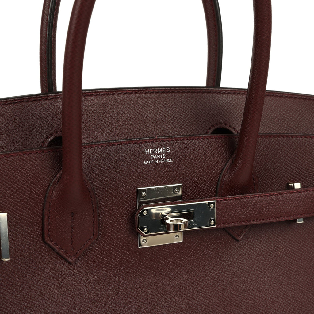 Birkin 30 Bordeaux Epsom Palladium Hardware Bag