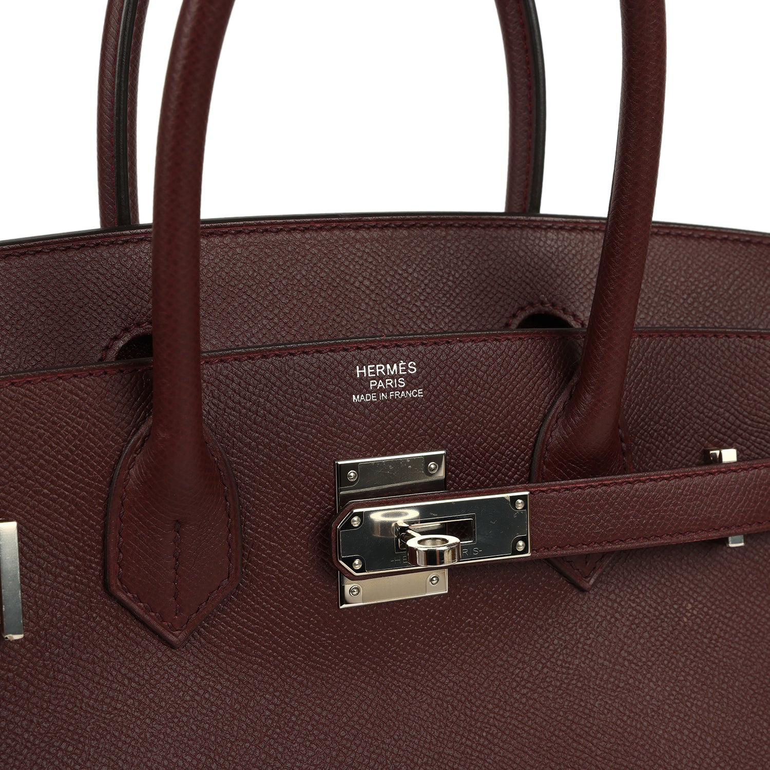 Birkin 30 Bordeaux Epsom Palladium Hardware Bag
