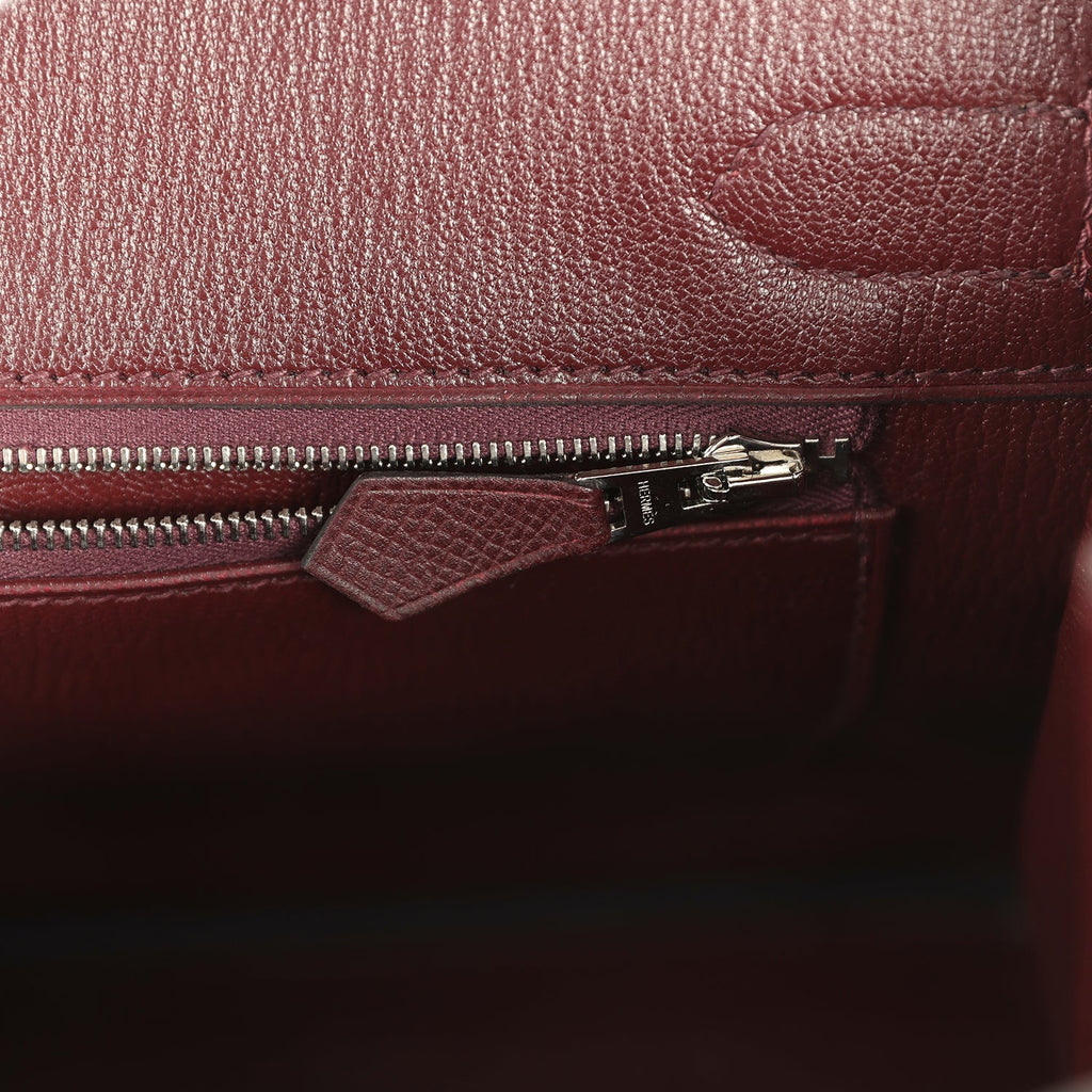 Birkin 30 Bordeaux Epsom Palladium Hardware Bag