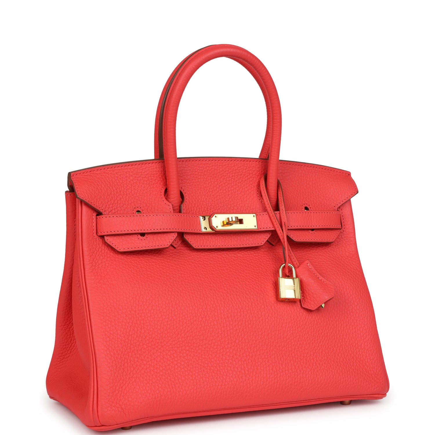 Birkin 30 Bougainvillea Clemence Gold Hardware Bag