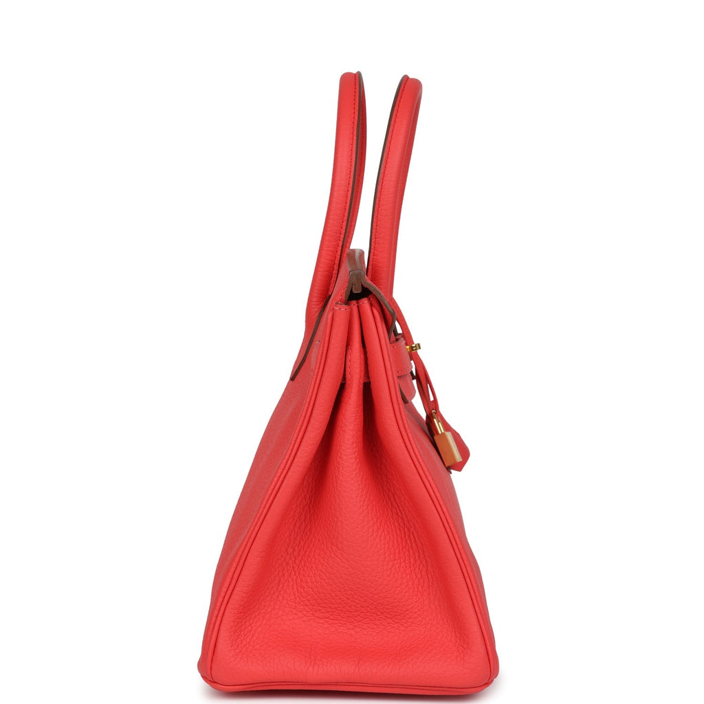 Birkin 30 Bougainvillea Clemence Gold Hardware Bag
