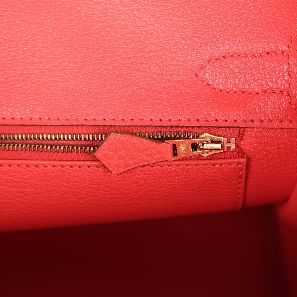 Birkin 30 Bougainvillea Clemence Gold Hardware Bag