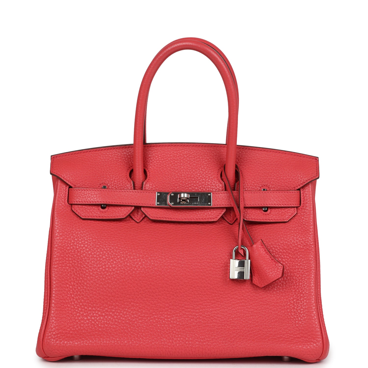 Birkin 30 Bougainvillea Clemence Palladium Hardware Bag
