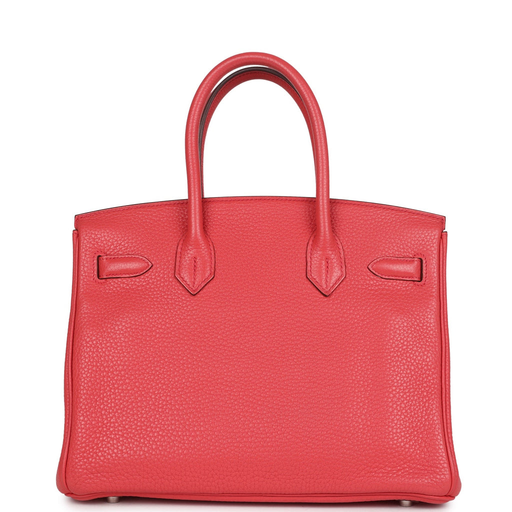 Birkin 30 Bougainvillea Clemence Palladium Hardware Bag