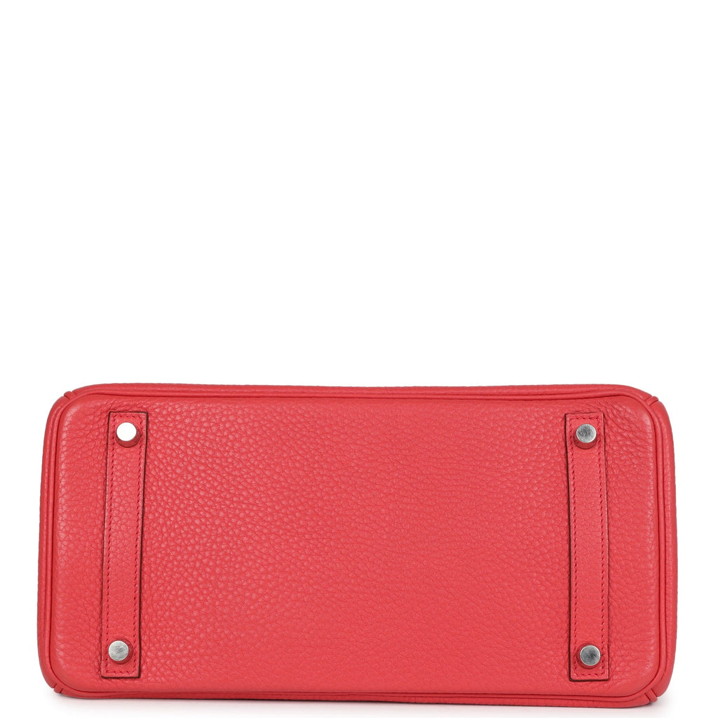 Birkin 30 Bougainvillea Clemence Palladium Hardware Bag