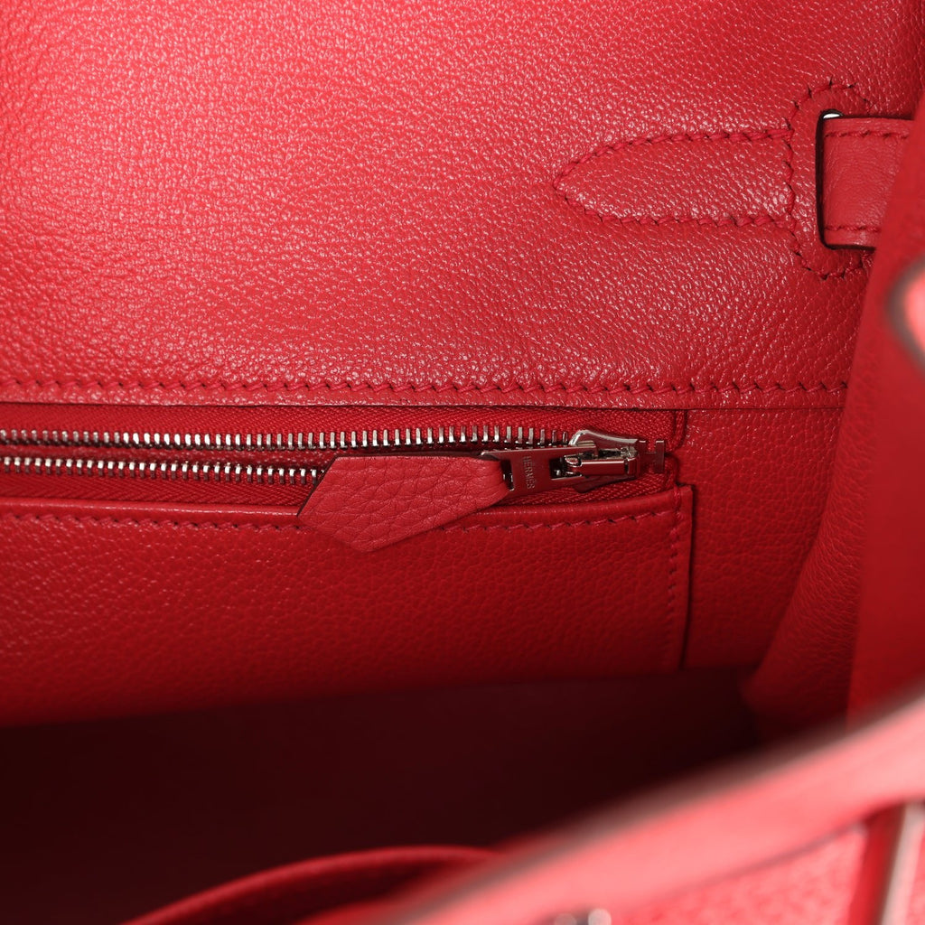 Birkin 30 Bougainvillea Clemence Palladium Hardware Bag