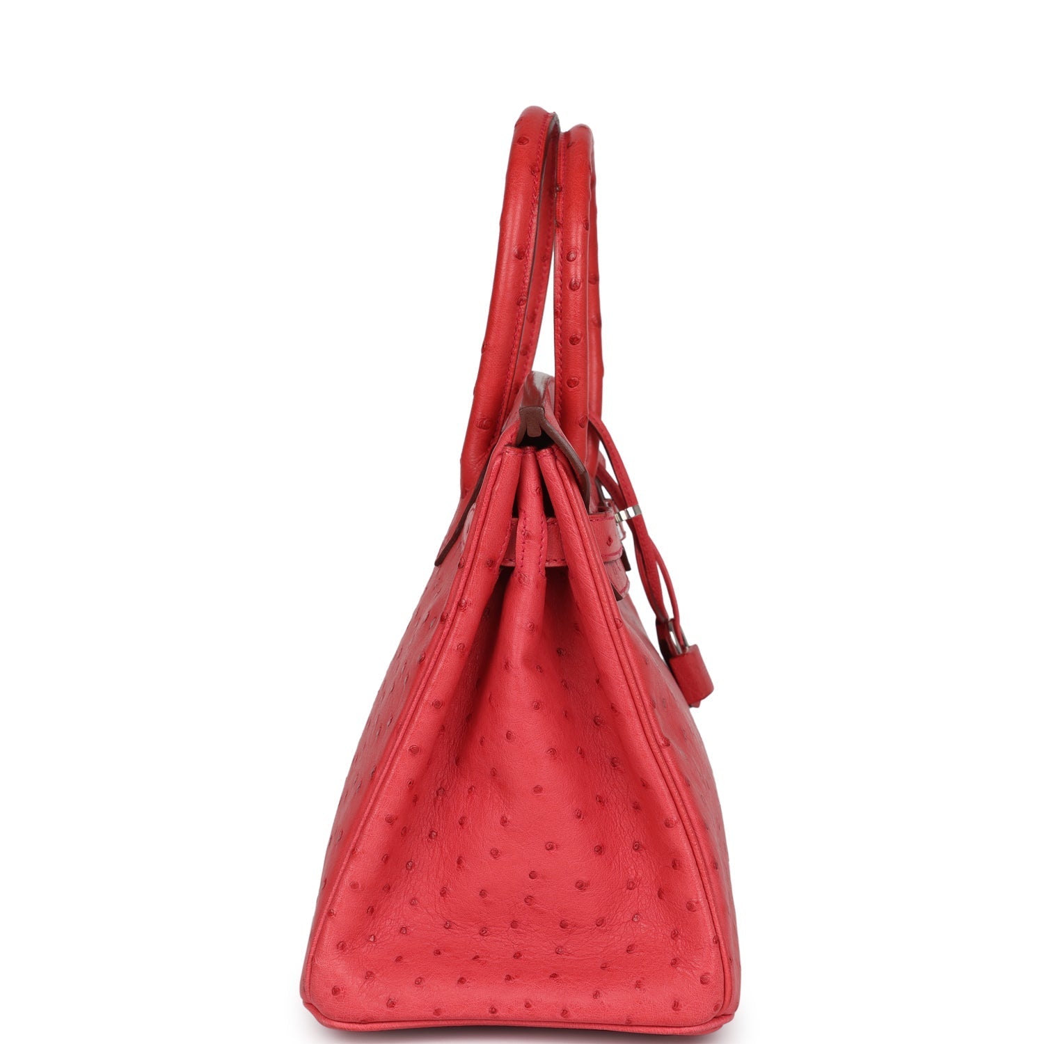 Birkin 30 Bougainvillea Ostrich Palladium Hardware Bag