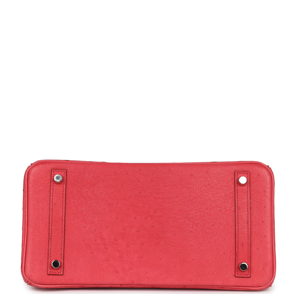 Birkin 30 Bougainvillea Ostrich Palladium Hardware Bag