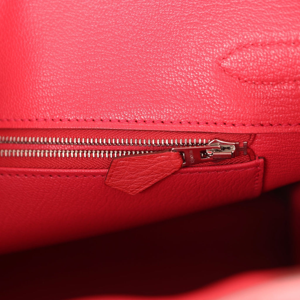 Birkin 30 Bougainvillea Ostrich Palladium Hardware Bag