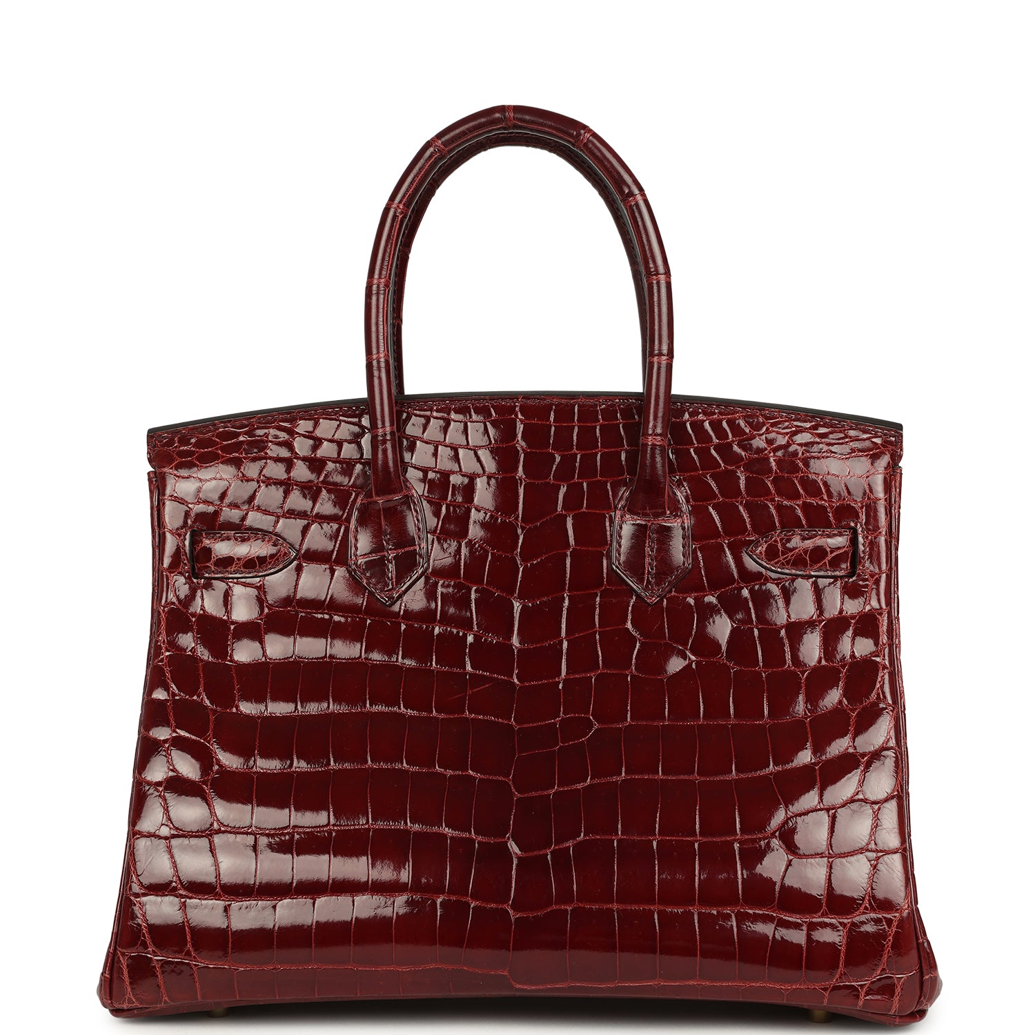 Birkin 30 Bourgogne Shiny Niloticus Crocodile Gold Hardware Bag