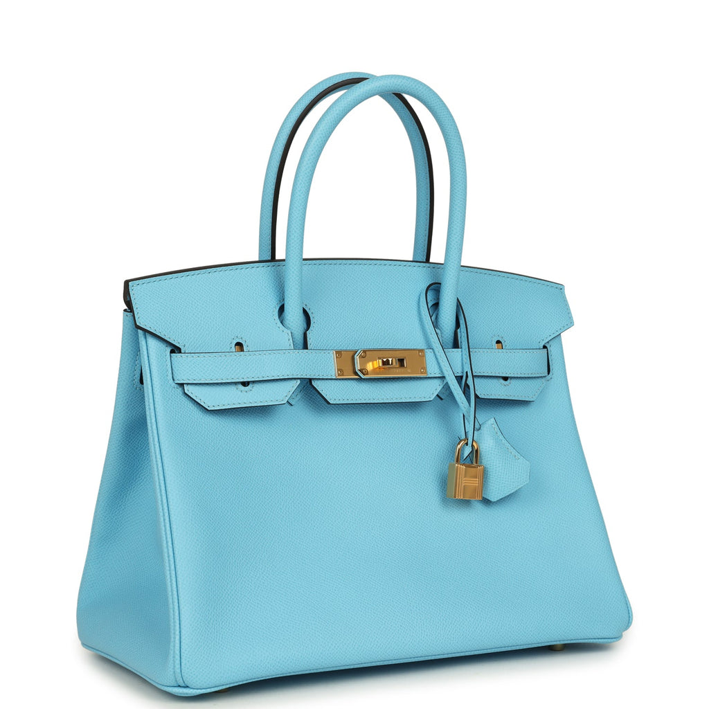 Birkin 30 Celeste Epsom Gold Hardware Bag