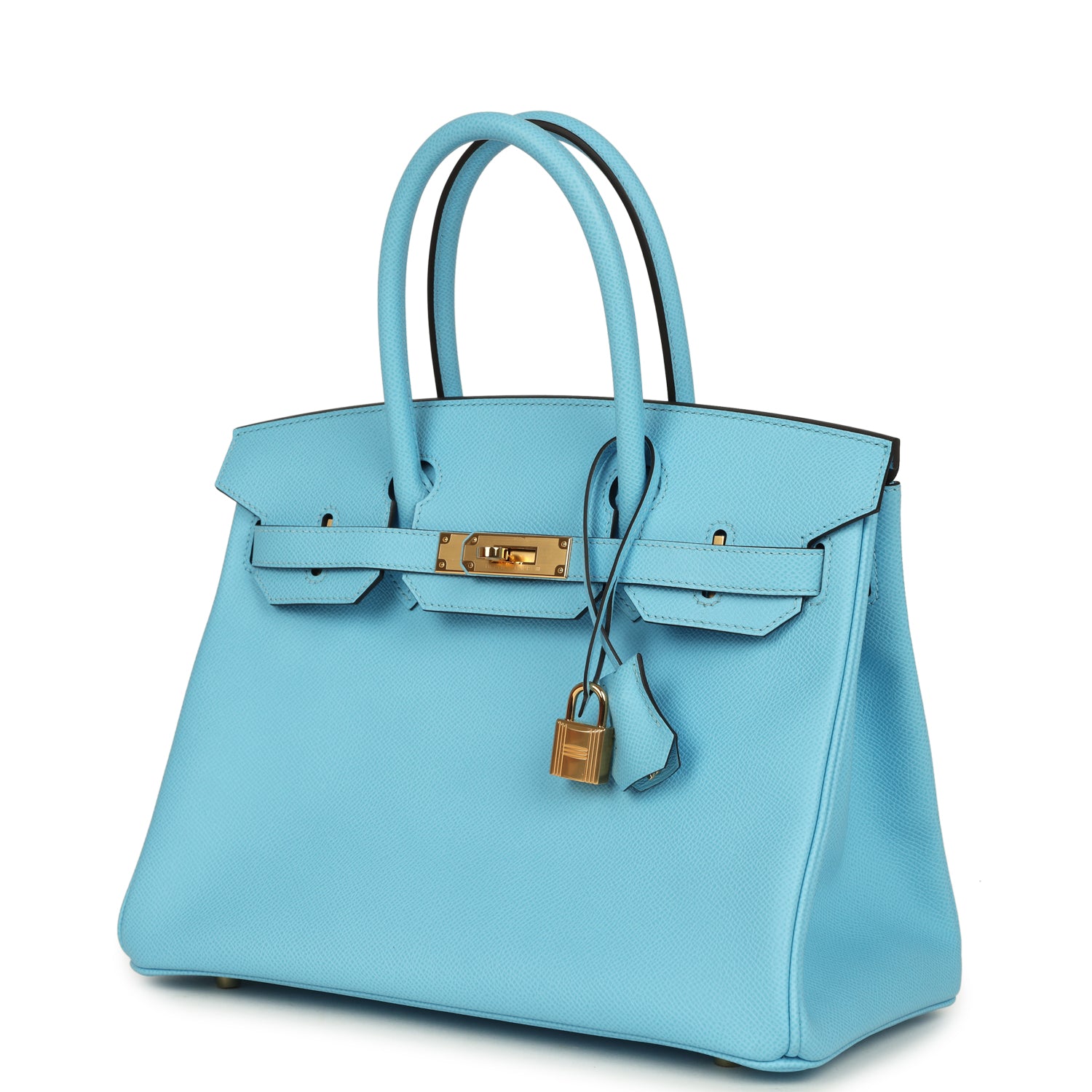 Birkin 30 Celeste Epsom Gold Hardware Bag