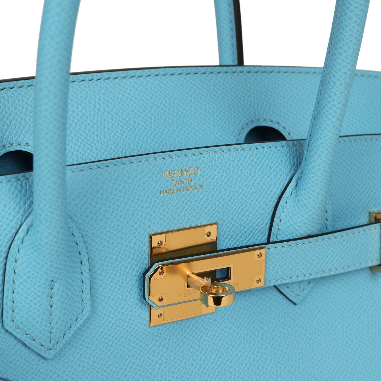 Birkin 30 Celeste Epsom Gold Hardware Bag