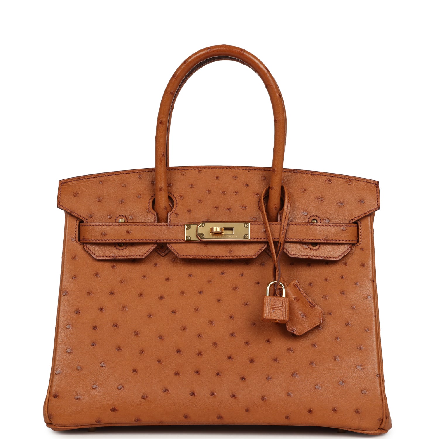 Birkin 30 Cognac Ostrich Gold Hardware Bag