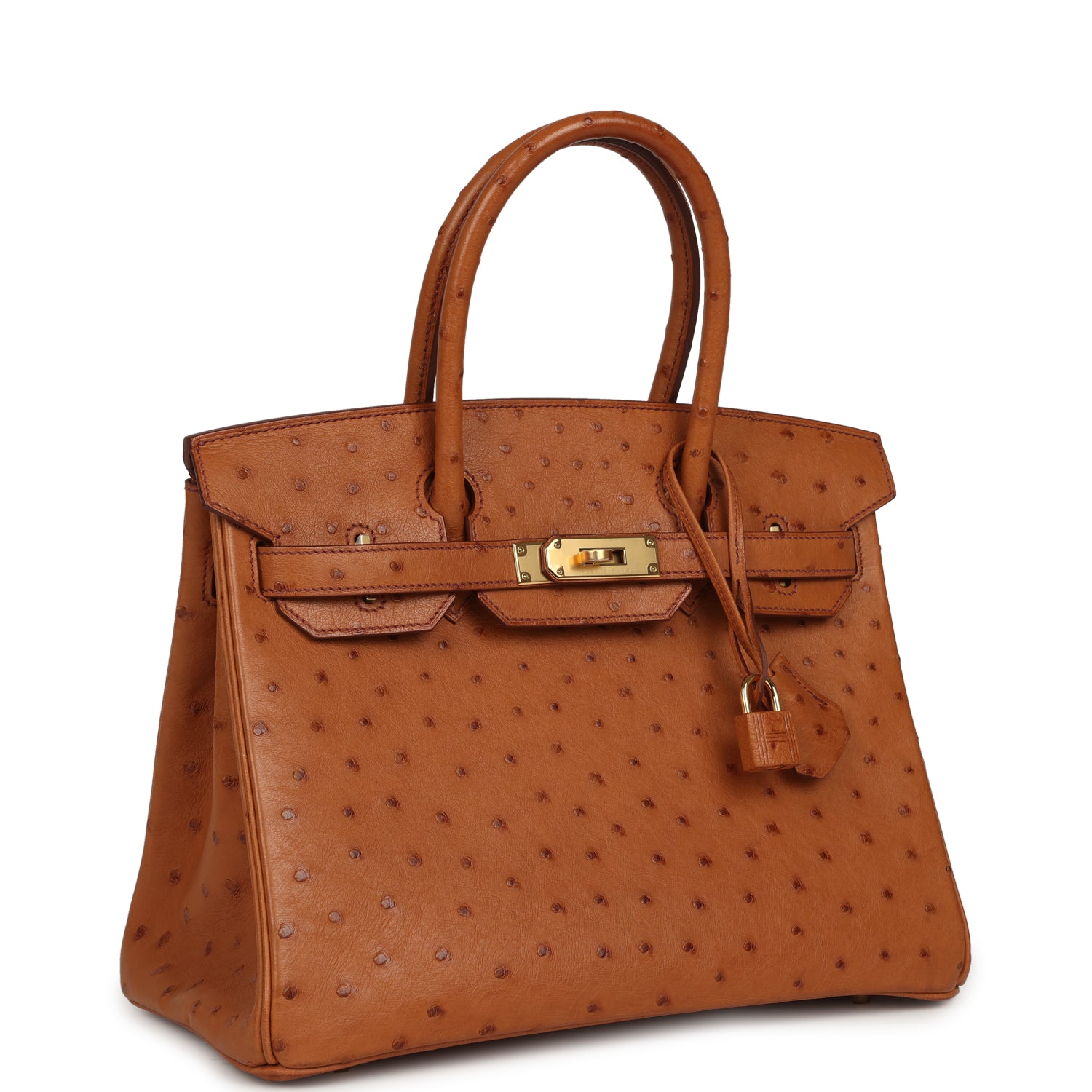 Birkin 30 Cognac Ostrich Gold Hardware Bag
