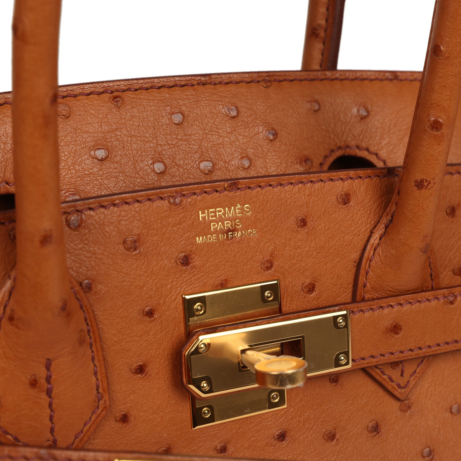 Birkin 30 Cognac Ostrich Gold Hardware Bag