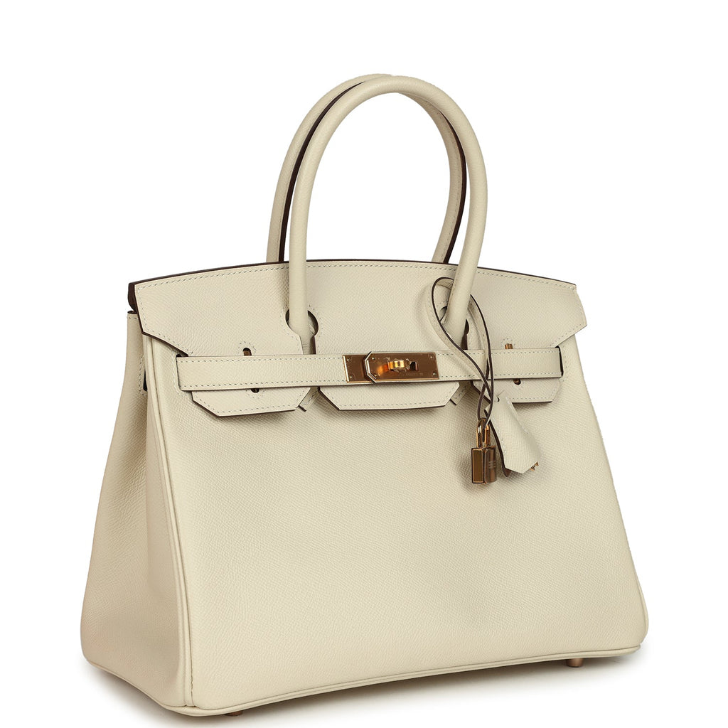 Birkin 30 Craie Verso Epsom Rose Gold Hardware Bag