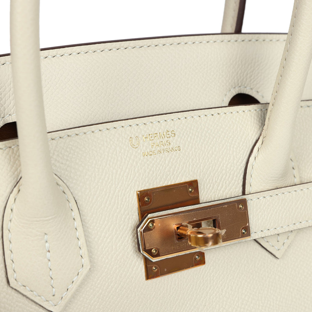Birkin 30 Craie Verso Epsom Rose Gold Hardware Bag