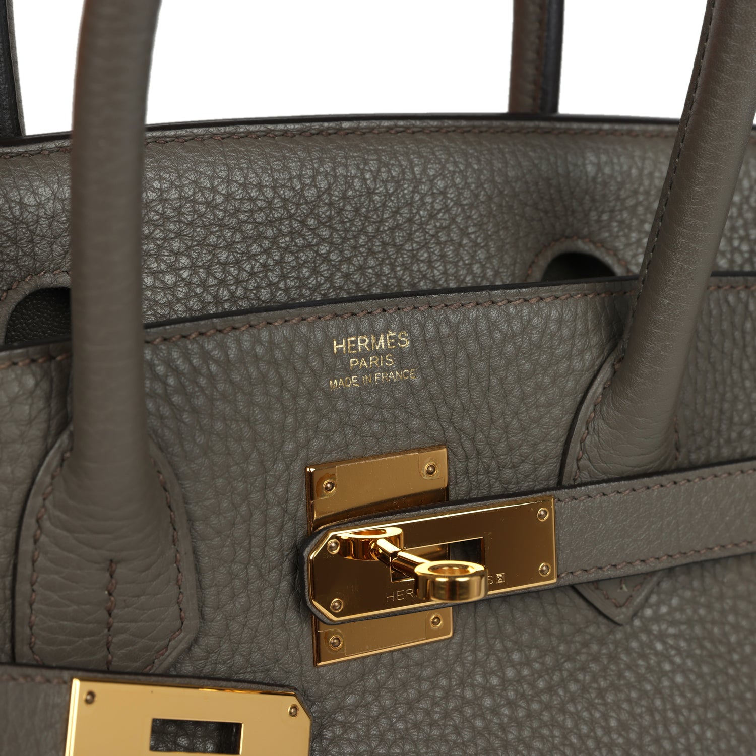 Birkin 30 Etain Clemence Gold Hardware Bag