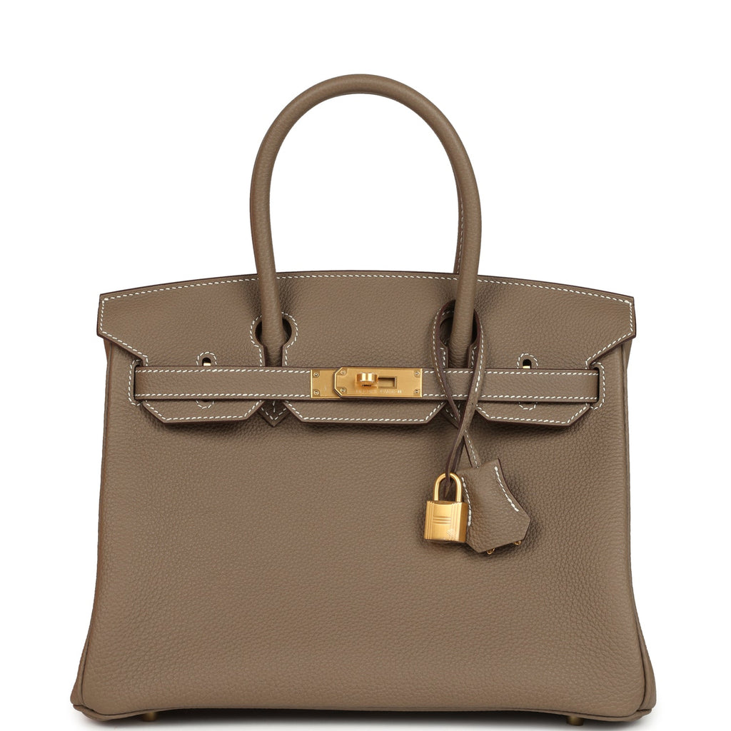 Birkin 30 Etoupe Togo Brushed Gold Hardware Bag