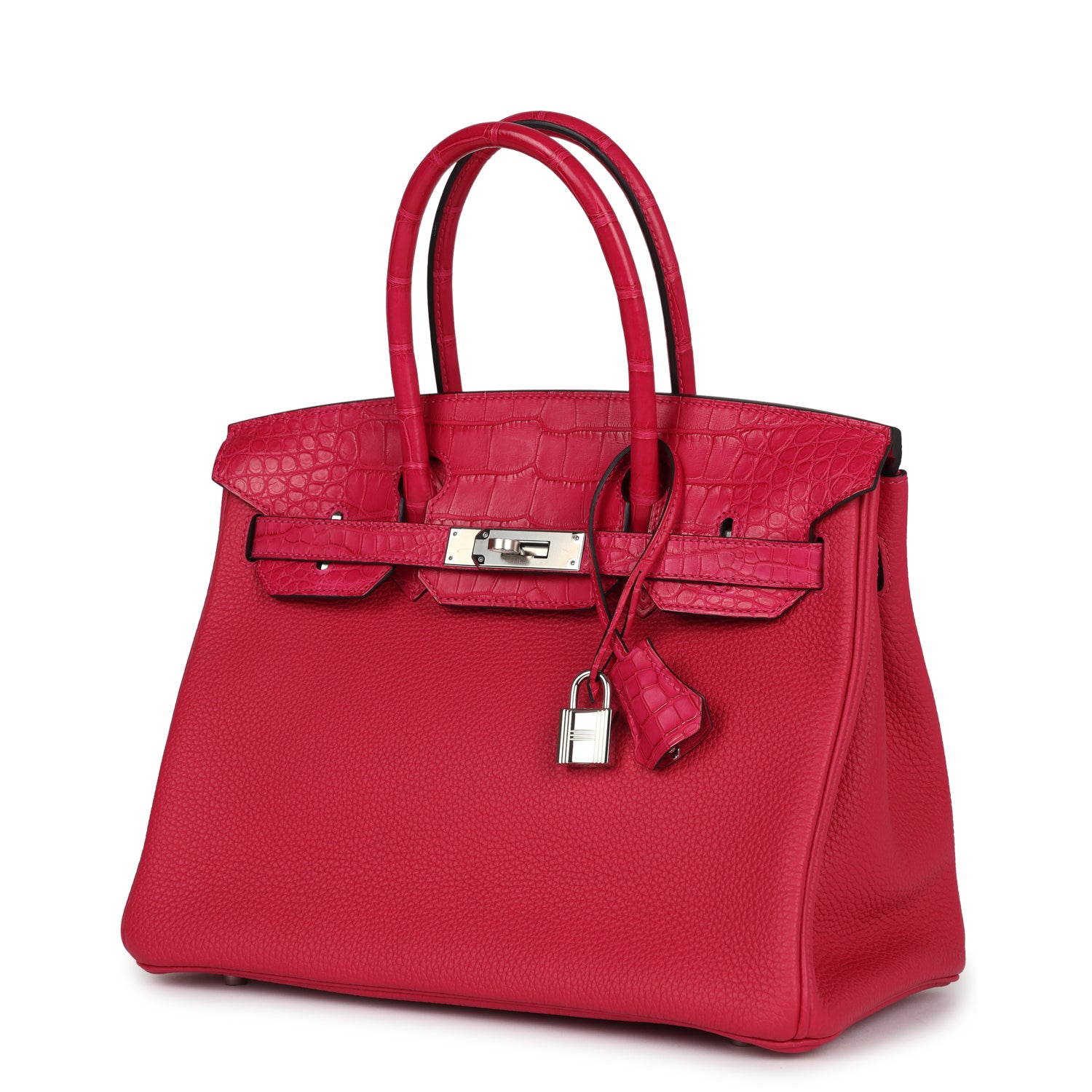 Birkin 30 Framboise Matte Alligator Togo Touch Palladium Hardware Bag