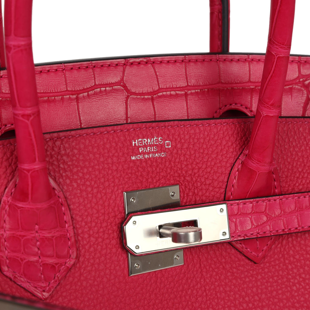 Birkin 30 Framboise Matte Alligator Togo Touch Palladium Hardware Bag
