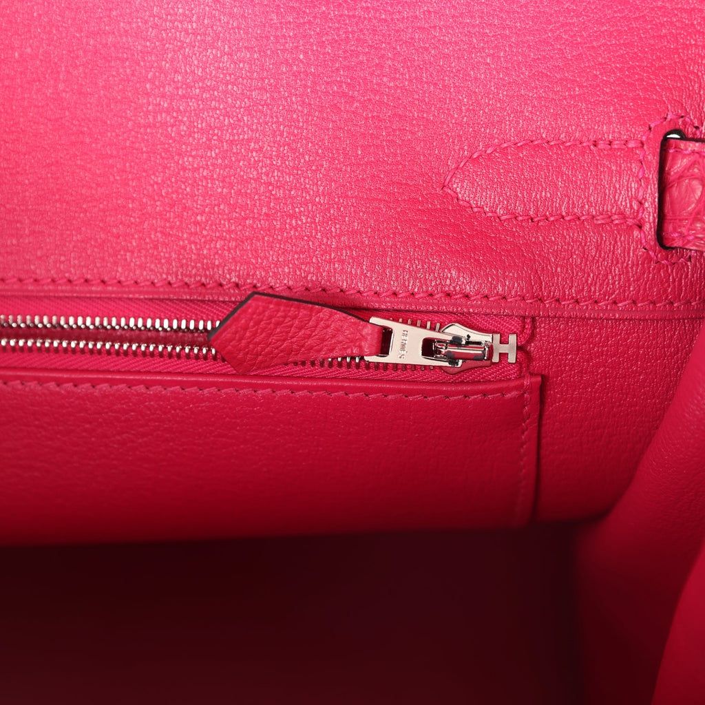 Birkin 30 Framboise Matte Alligator Togo Touch Palladium Hardware Bag