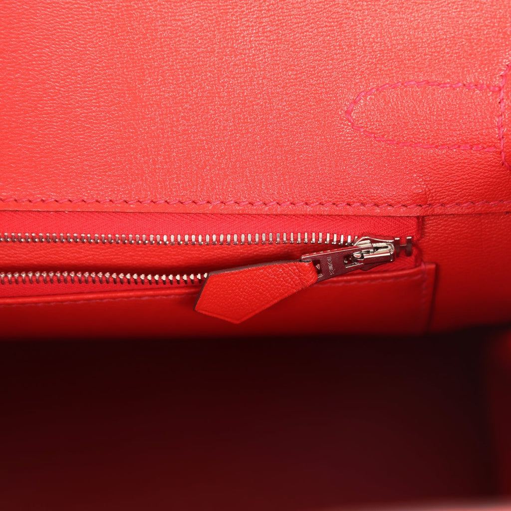 Birkin 30 Geranium Shiny Niloticus Crocodile Palladium Hardware Bag
