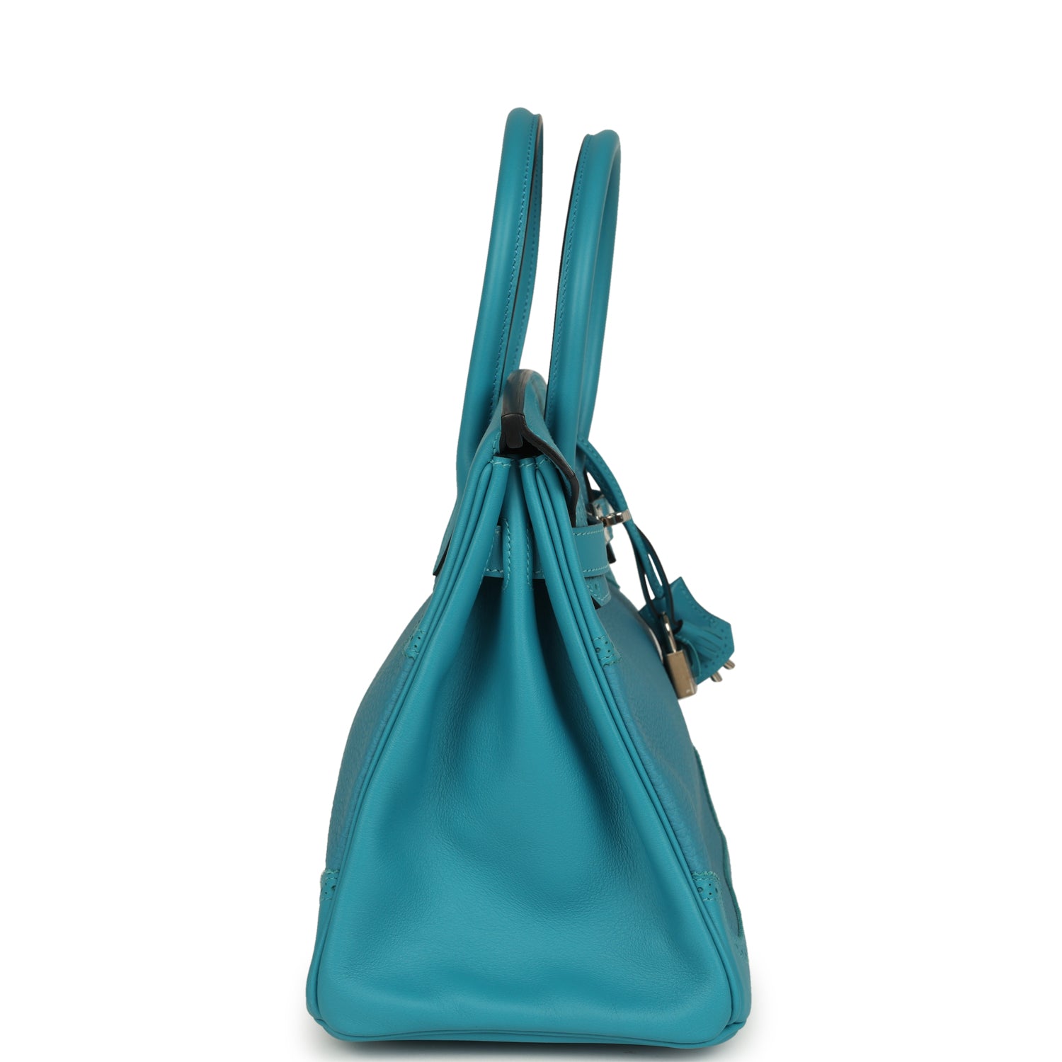 Birkin 30 Ghillies Turquoise Togo and Swift Palladium Hardware Bag