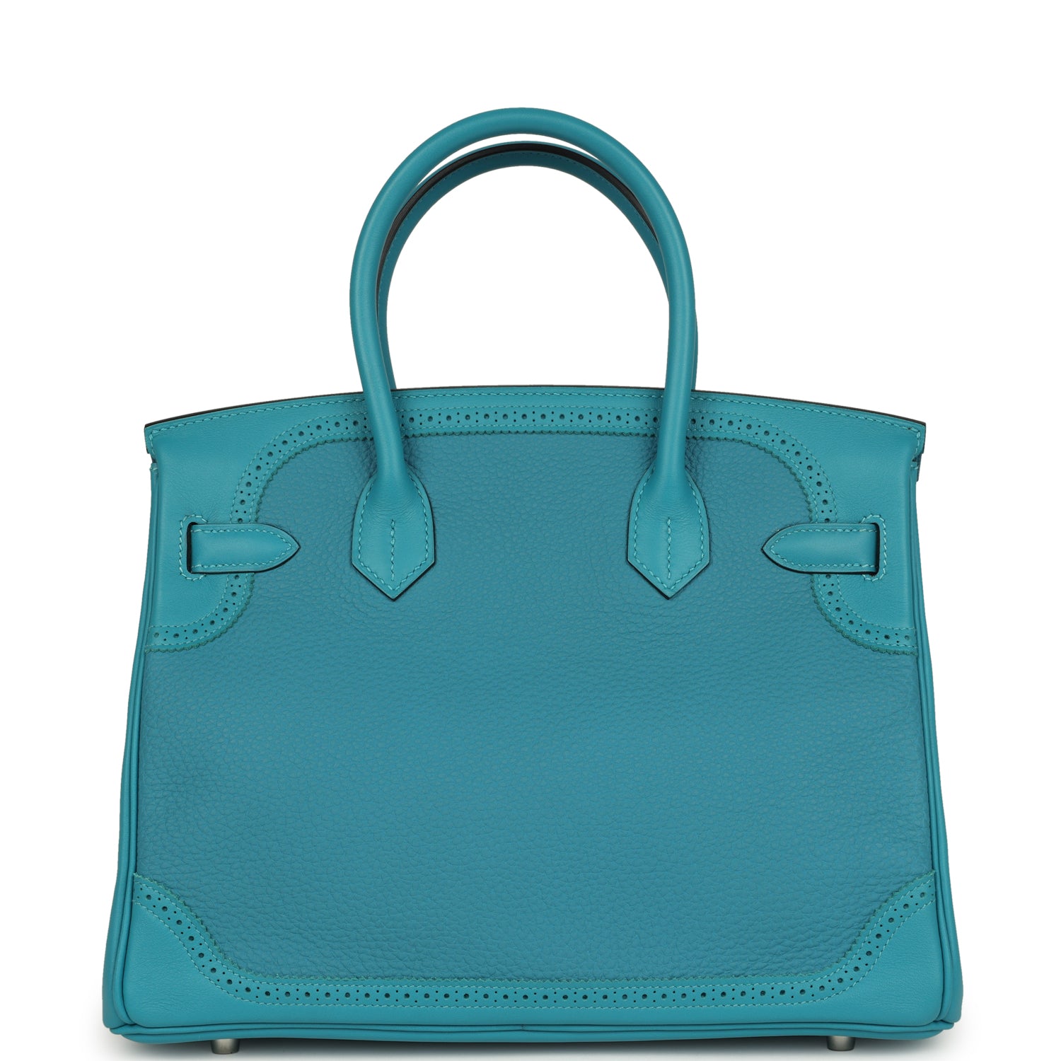 Birkin 30 Ghillies Turquoise Togo and Swift Palladium Hardware Bag