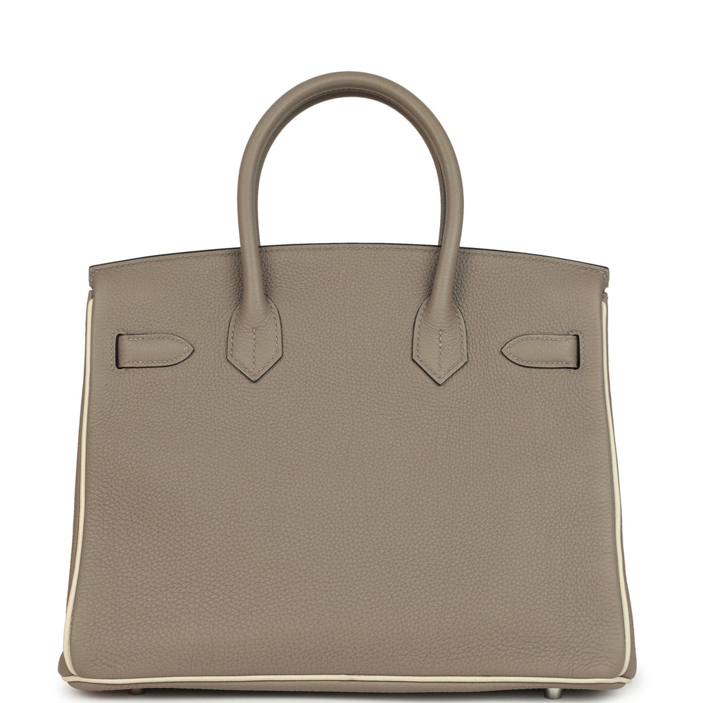 Birkin 30 Gris Asphalt and Craie Togo Palladium Hardware Bag
