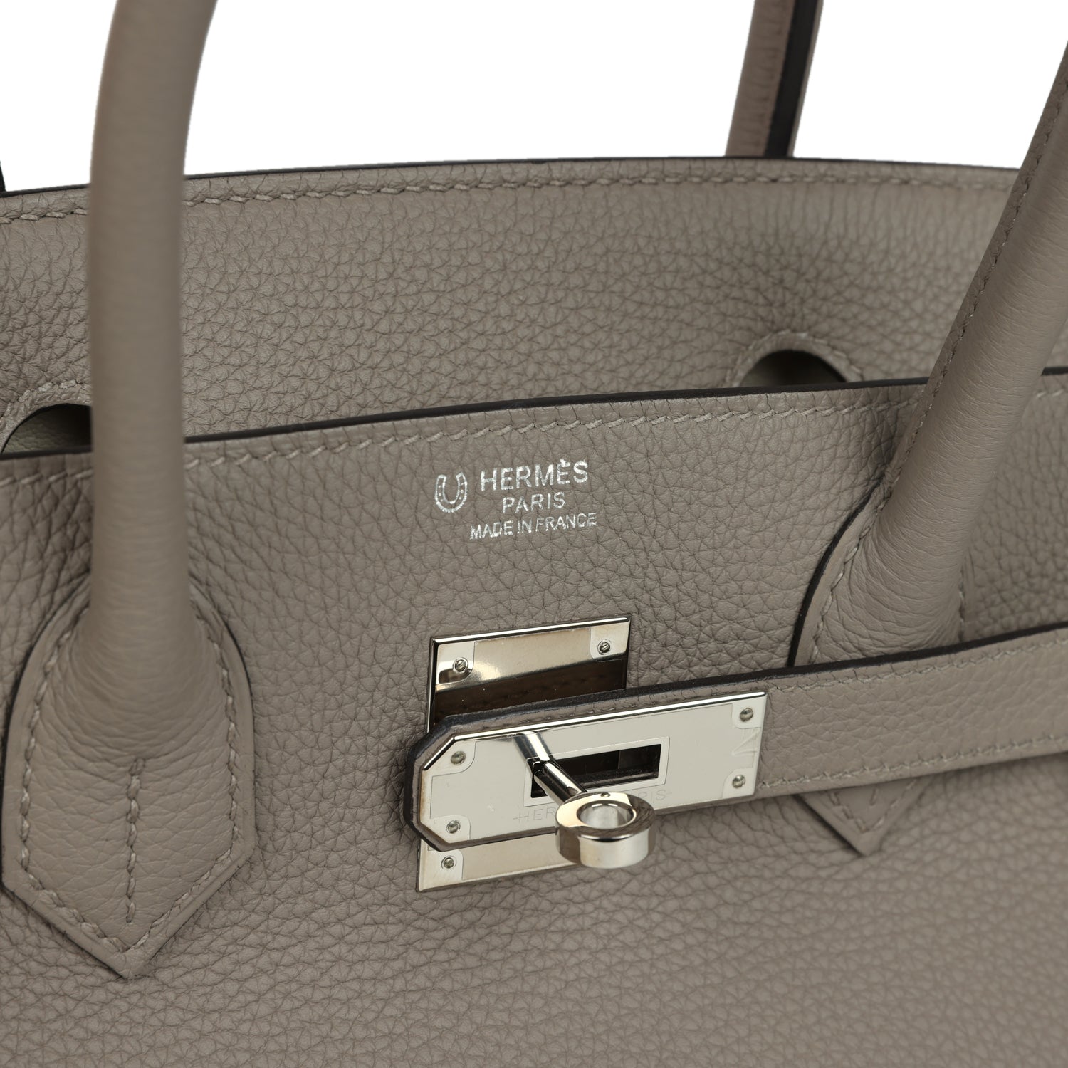 Birkin 30 Gris Asphalt and Craie Togo Palladium Hardware Bag
