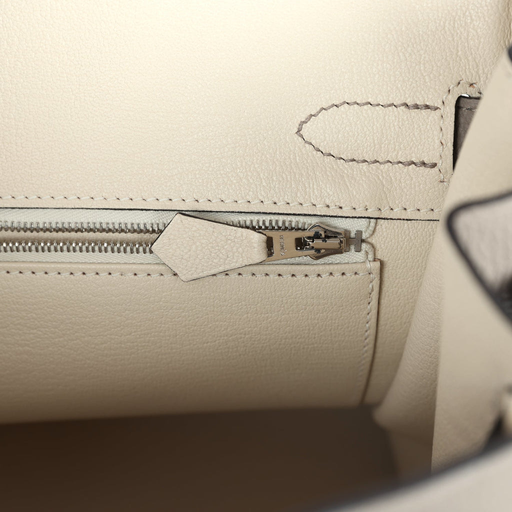 Birkin 30 Gris Asphalt and Craie Togo Palladium Hardware Bag