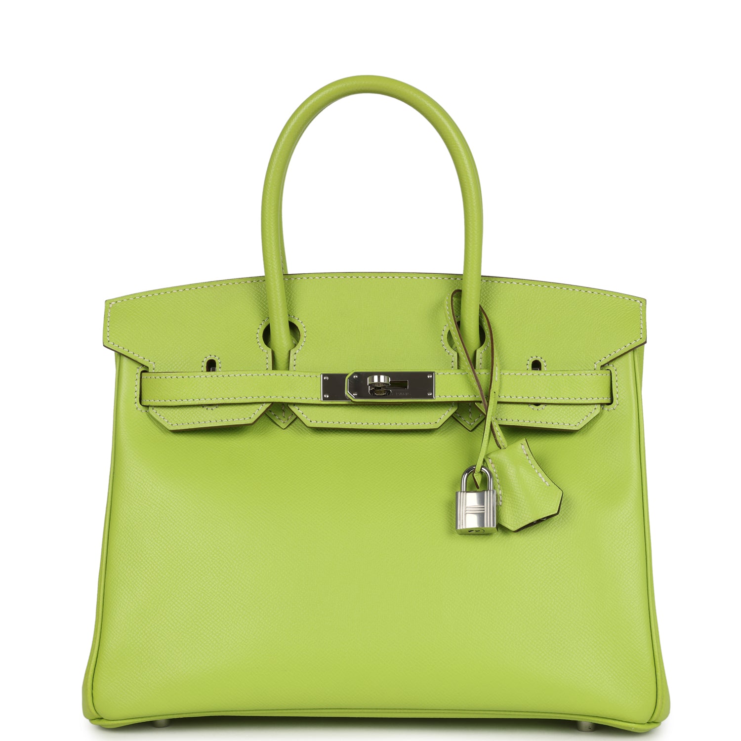 Birkin 30 Kiwi Candy Epsom Palladium Hardware Bag