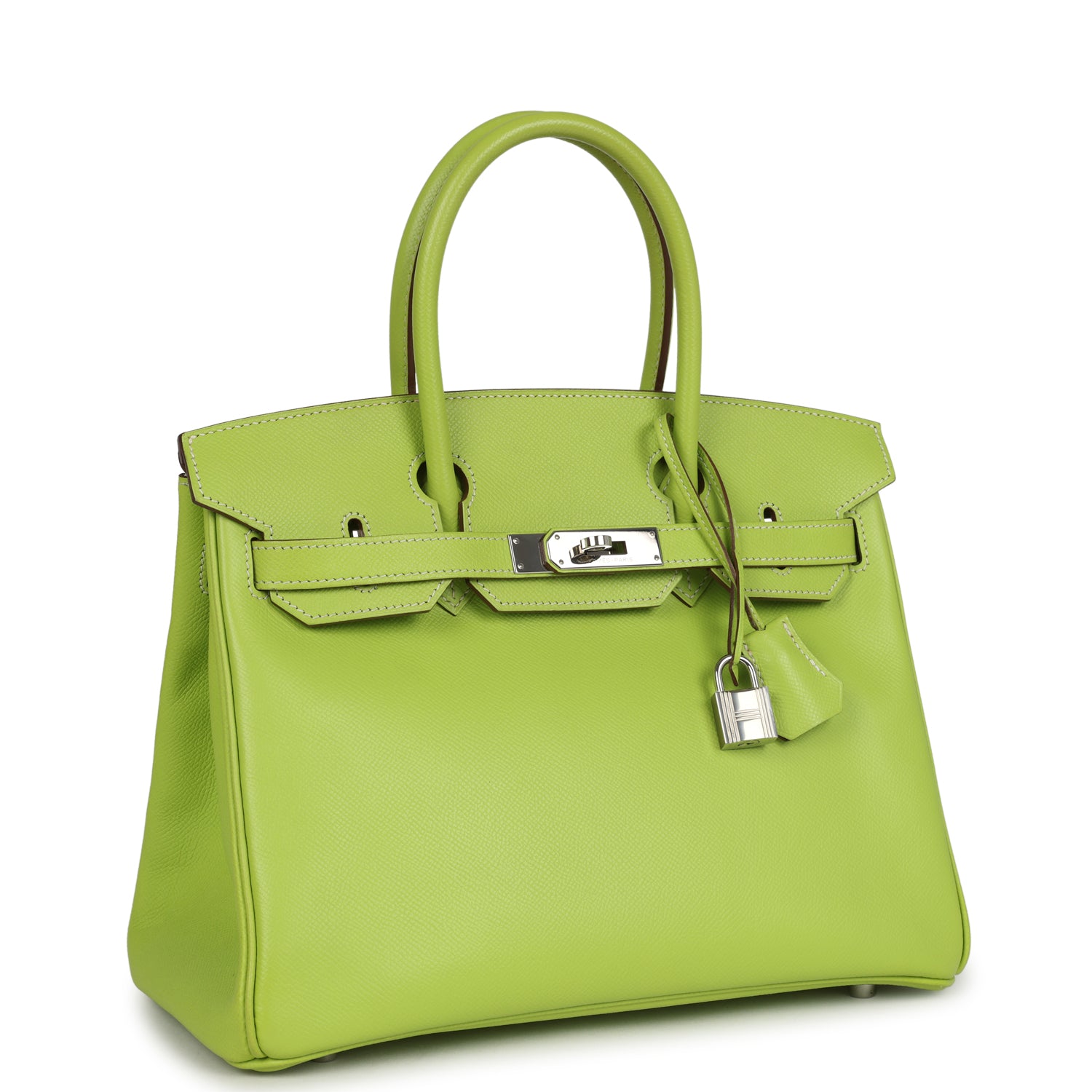 Birkin 30 Kiwi Candy Epsom Palladium Hardware Bag
