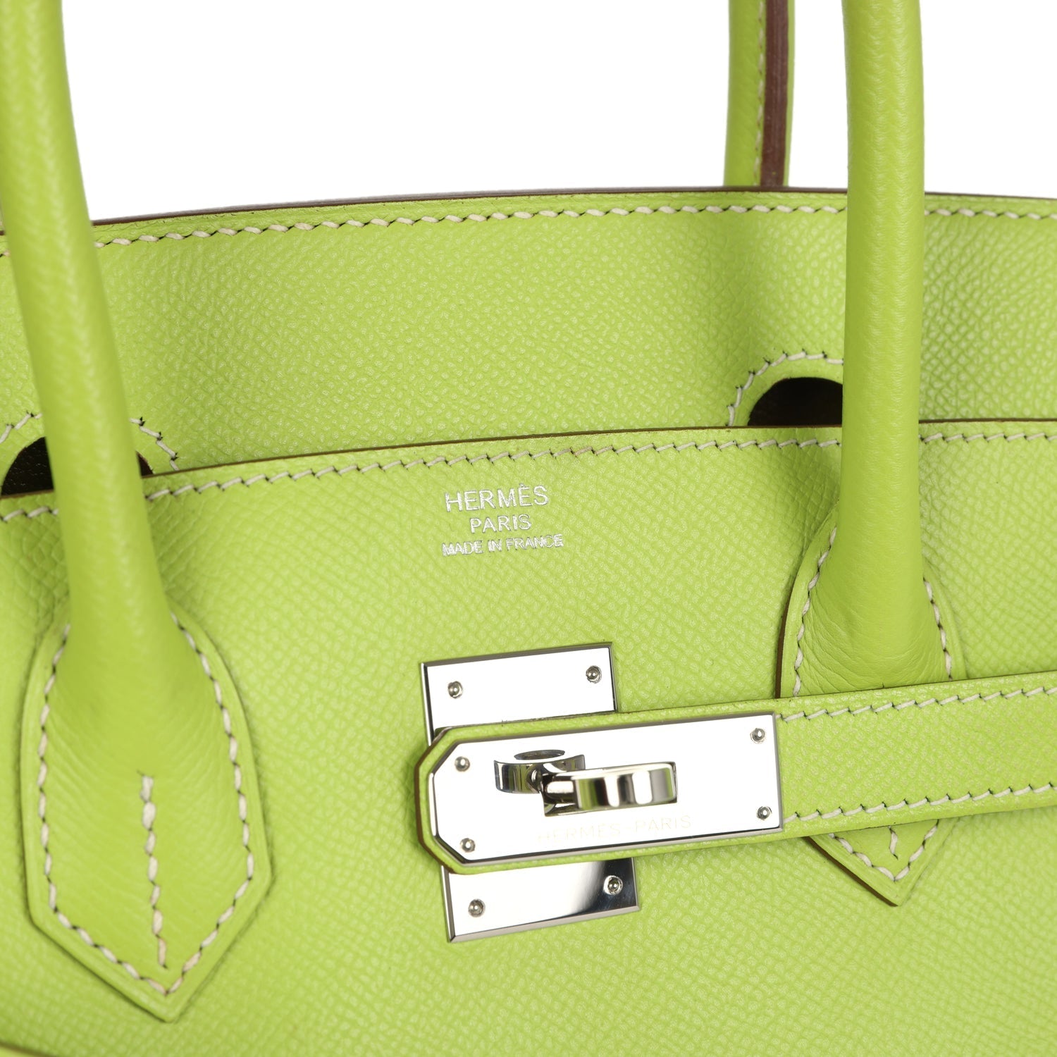 Birkin 30 Kiwi Candy Epsom Palladium Hardware Bag