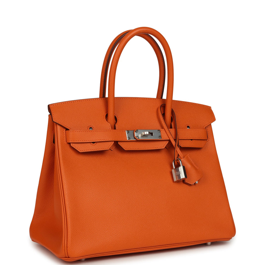Birkin 30 Orange Epsom Palladium Hardware Bag