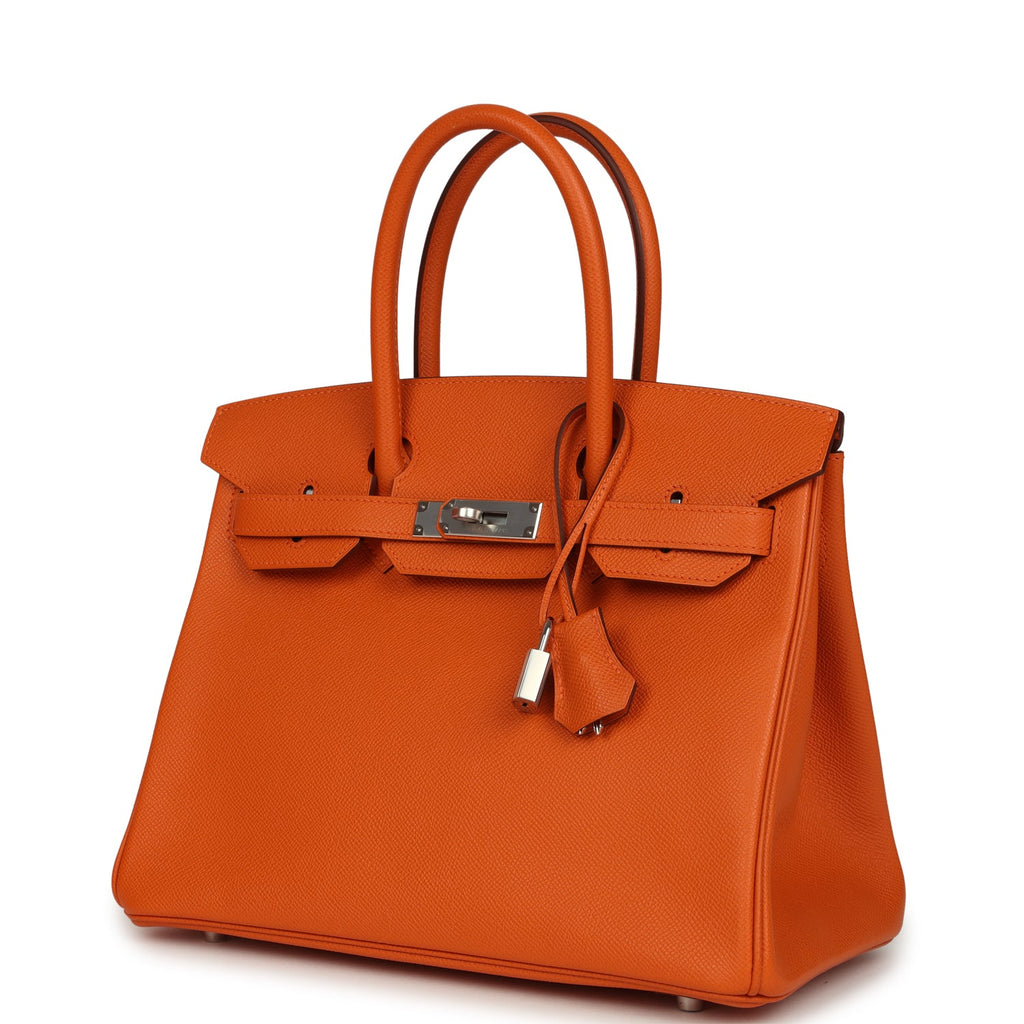 Birkin 30 Orange Epsom Palladium Hardware Bag