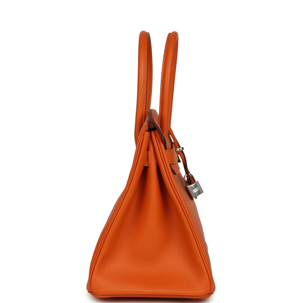 Birkin 30 Orange Epsom Palladium Hardware Bag