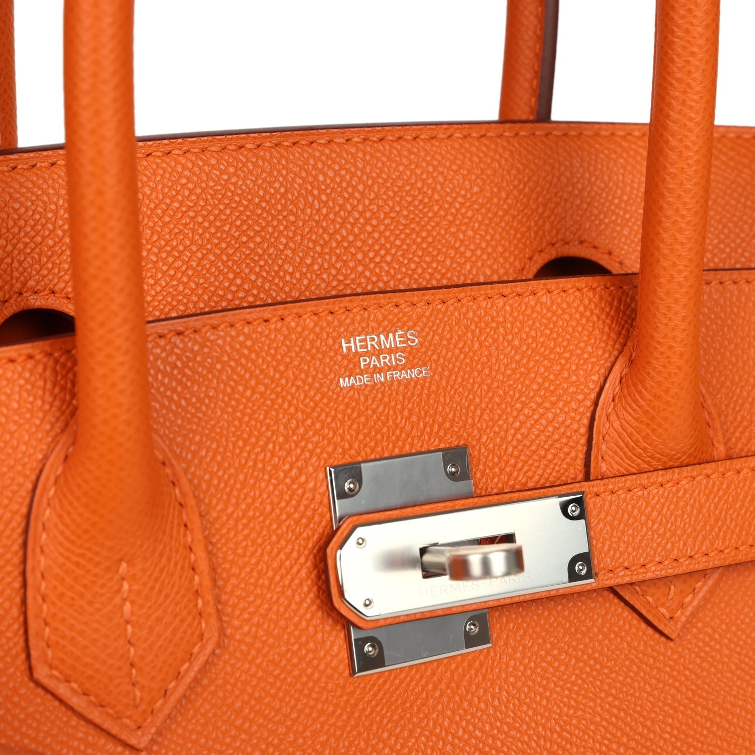 Birkin 30 Orange Epsom Palladium Hardware Bag