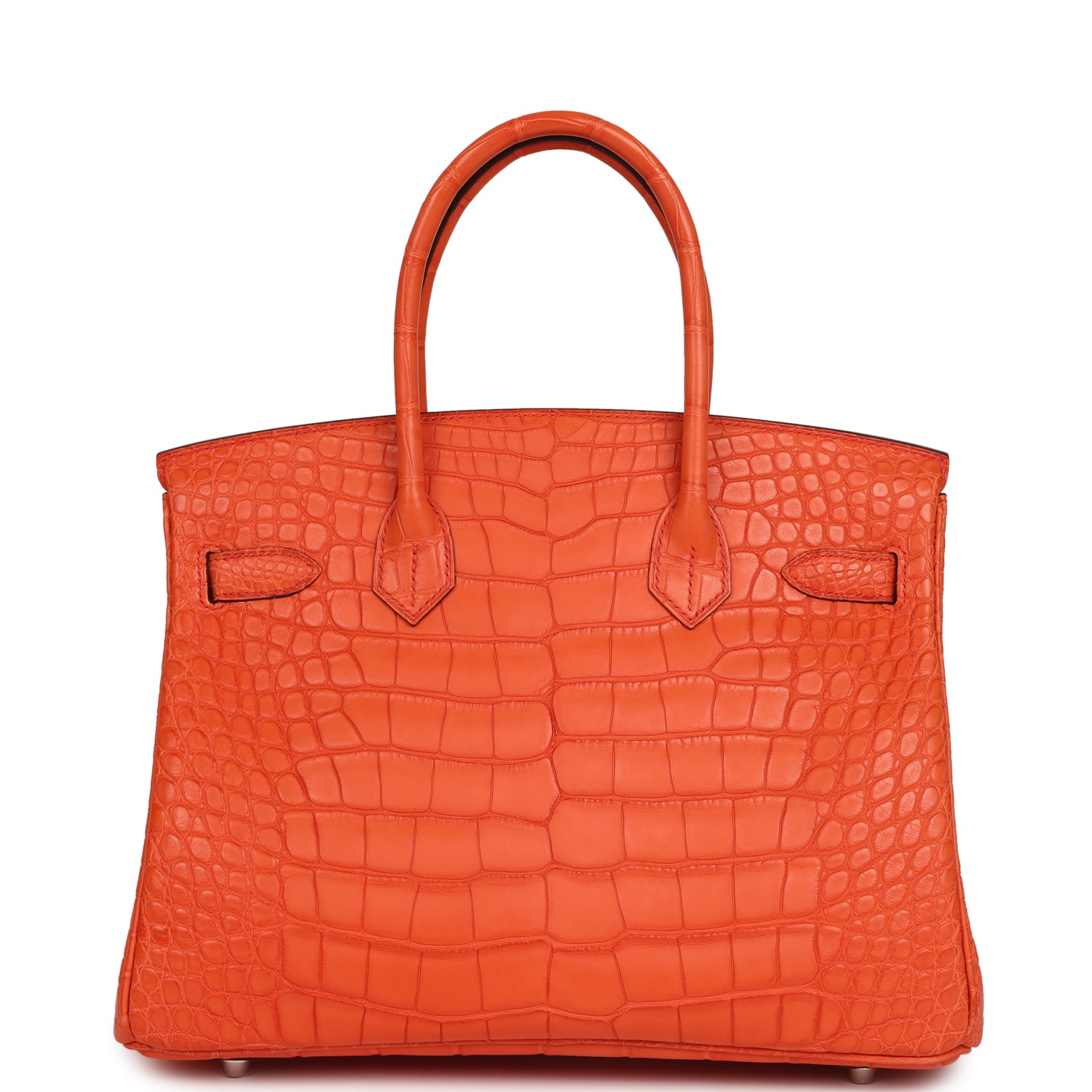 Birkin 30 Orange Poppy Matte Alligator Palladium Hardware Bag
