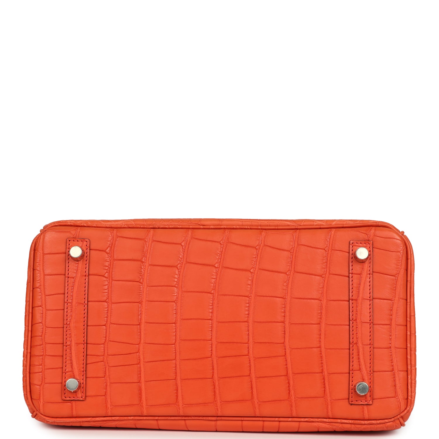 Birkin 30 Orange Poppy Matte Alligator Palladium Hardware Bag