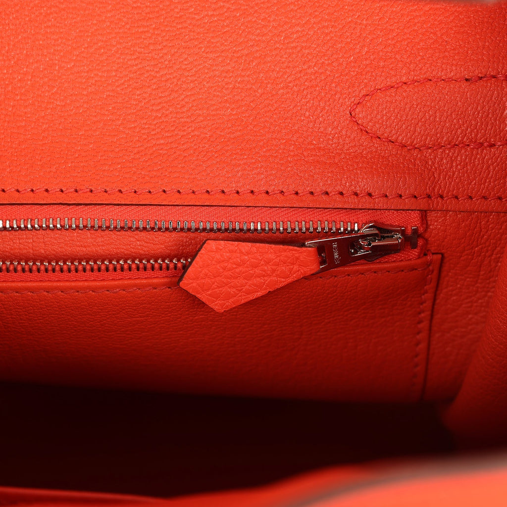 Birkin 30 Orange Poppy Togo Palladium Hardware Bag