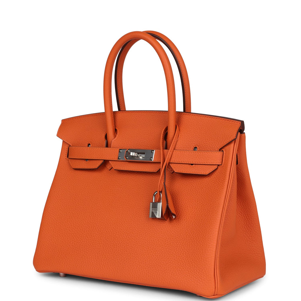 Birkin 30 Orange Togo Palladium Hardware Bag