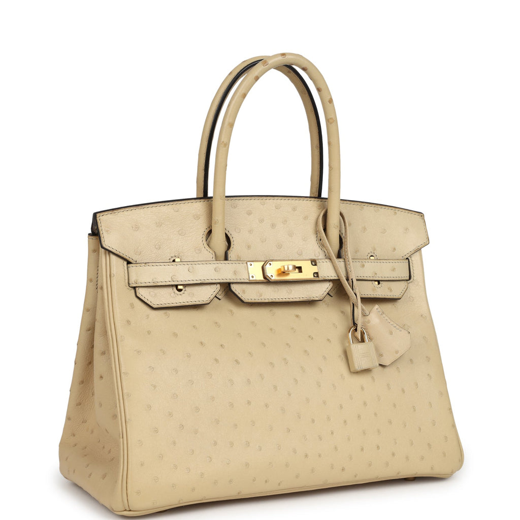 Birkin 30 Parchemin Ostrich Gold Hardware Bag