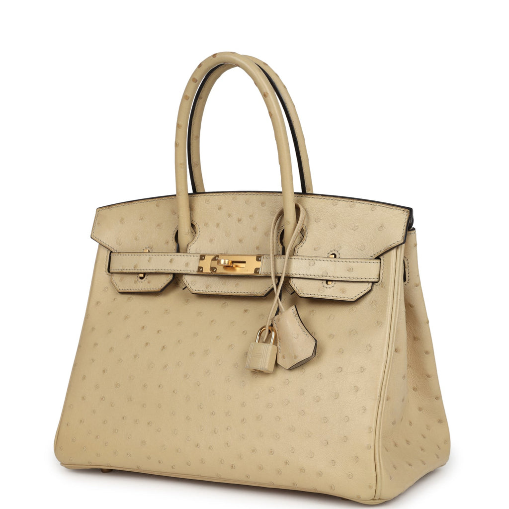 Birkin 30 Parchemin Ostrich Gold Hardware Bag