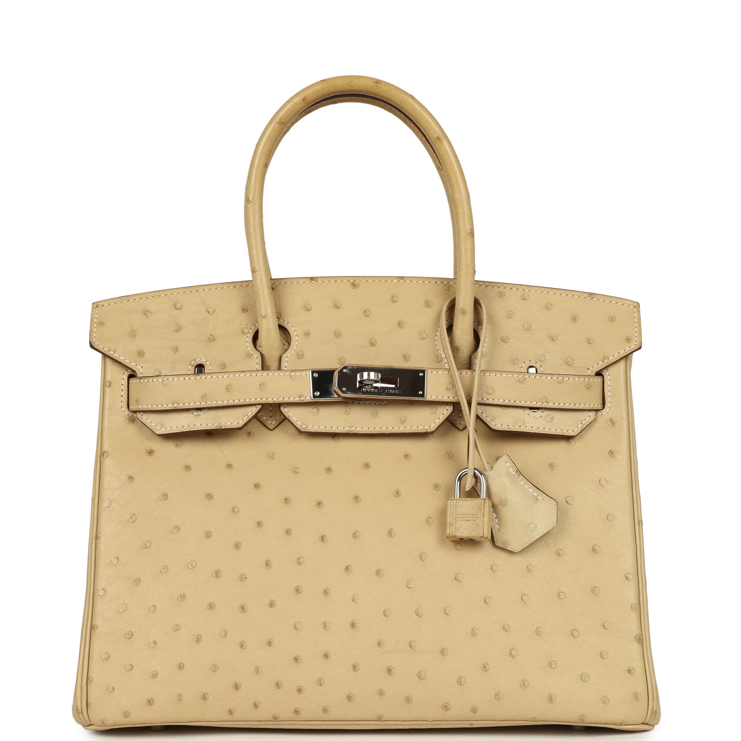 Birkin 30 Parchemin Ostrich Palladium Hardware Bag