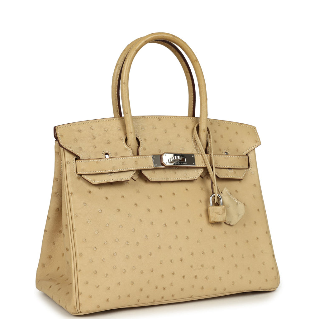 Birkin 30 Parchemin Ostrich Palladium Hardware Bag